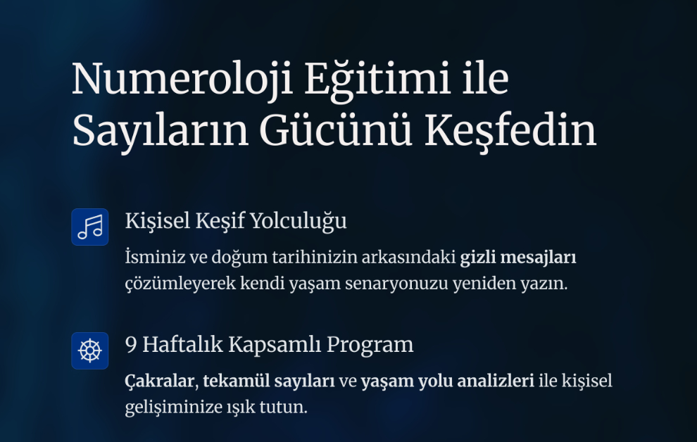 NUMEROLOJİYLE KENDİNİ FETHET EĞİTİMİ